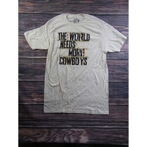 American Highway Adult Size Medium White Graphic Tee T Shirt Cowboys Country